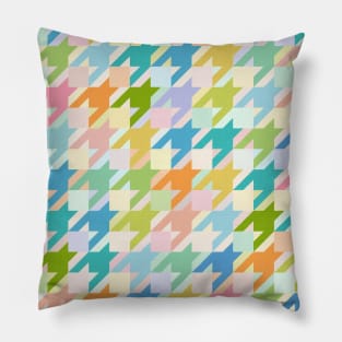 Cheerful Geometry / Pastel Houndstooth Texture Pillow