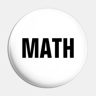 Math Word - Simple Bold Text Pin