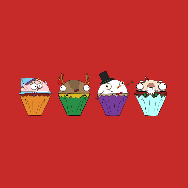 Christmas Cupcake Line Up by Fool King Media