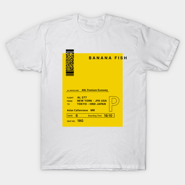 Banana Fish Ticket Eiji Okumura Sent To Ash Lynx Banana Fish T Shirt Teepublic