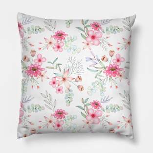 Soft Fresh Watercolor Botanicals Pillow