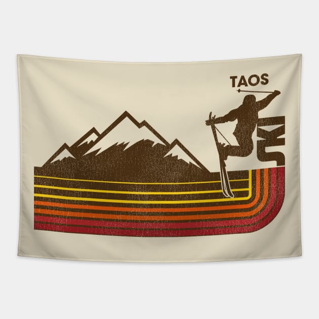 Retro Taos 70s/80s Style Skiing Stripe Tapestry by darklordpug