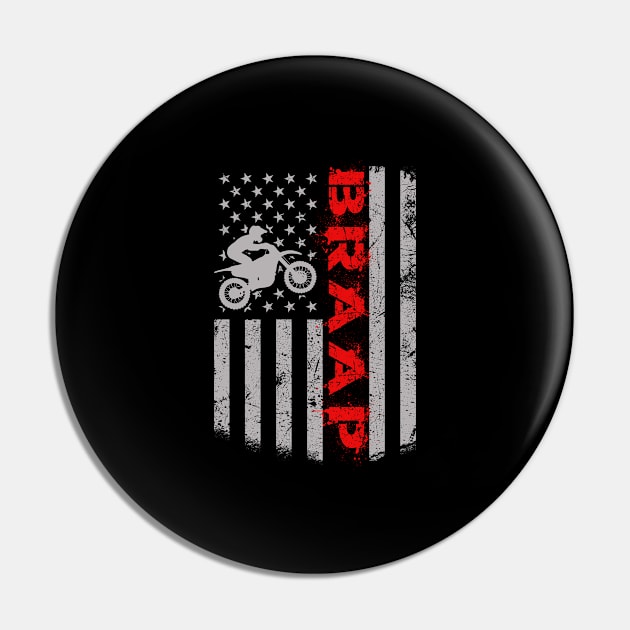 BRAAP Motocross US American Flag MX Braaap Pin by tobzz