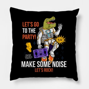 engraving cool dude in special space suit dino Pillow