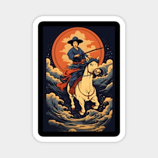 Japanese Cowgirl Riding a War Horse Magnet