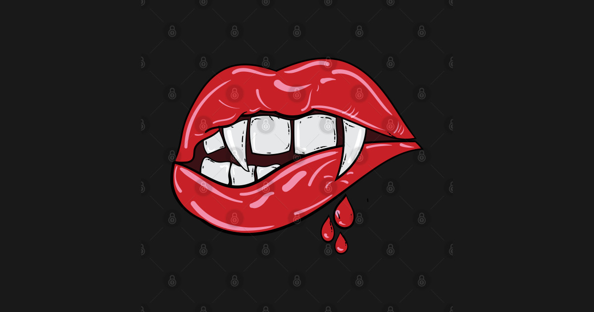 Bite My Lip Sexy Vampire Lips Vampire Pin Teepublic 6199