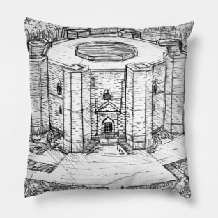 CASTEL DEL MONTE - APULIA - ITALY - pencil portrait .1 Pillow