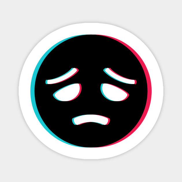 Tiktok Sad Depressed Emoji Smiley Black Tiktok Tik Tok Magnet Teepublic