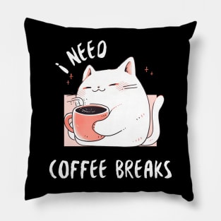 Chubby Cat Coffee Break Pillow