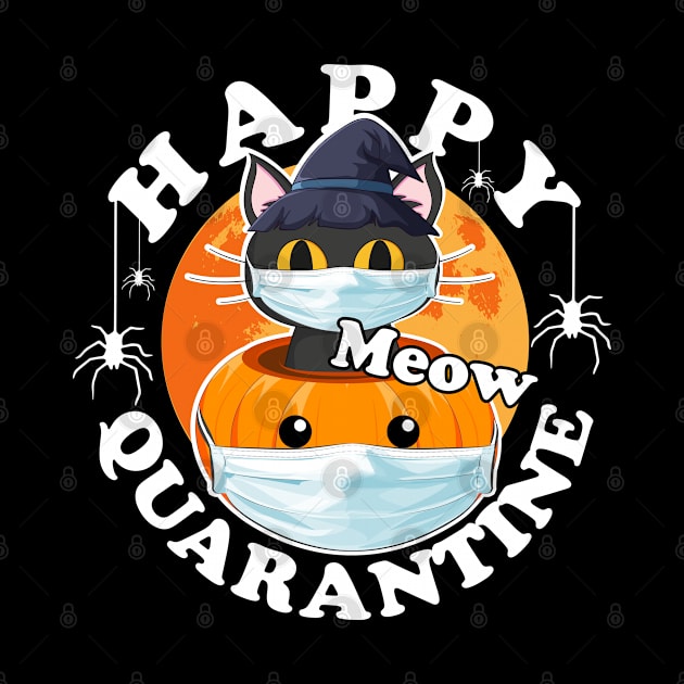 Happy Quarantine, Cat Pumpkin Face Mask Halloween Costume by Kawaii_Tees