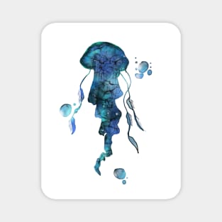 Galactic Night Jellyfish Magnet