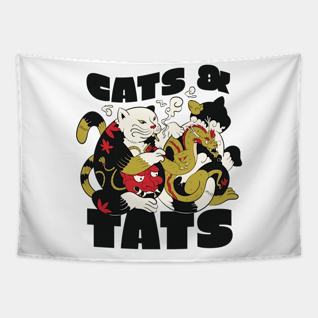 Cats And Tats P R t shirt Tapestry by LindenDesigns