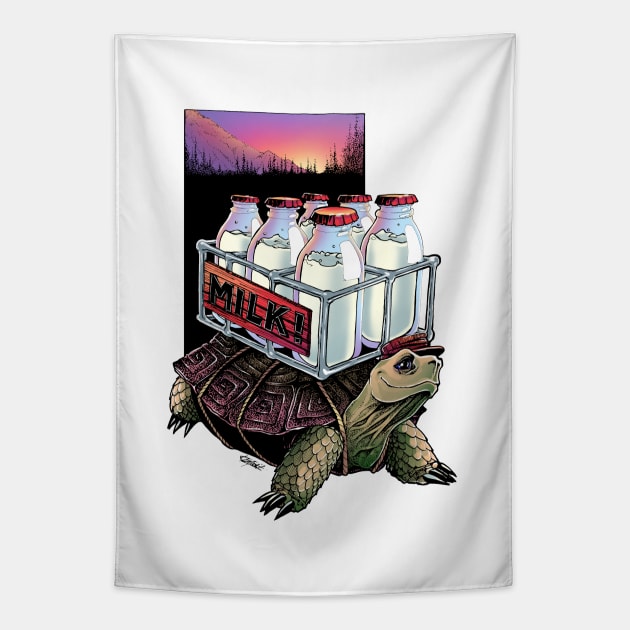 Jolly Milk Turtle Tapestry by Indi Martin