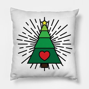 Cute Geometric Love Christmas Tree v2 Pillow