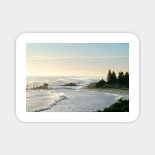 Hazy atmosphere caused by Cyclone Cody's large waves and swells at Mount Maunganui, New Zealand. Magnet