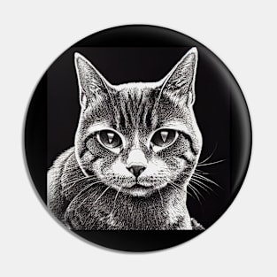 Cat Ink Drawing Pin