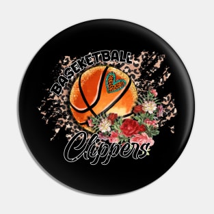 Aesthetic Pattern Clippers Basketball Gifts Vintage Styles Pin