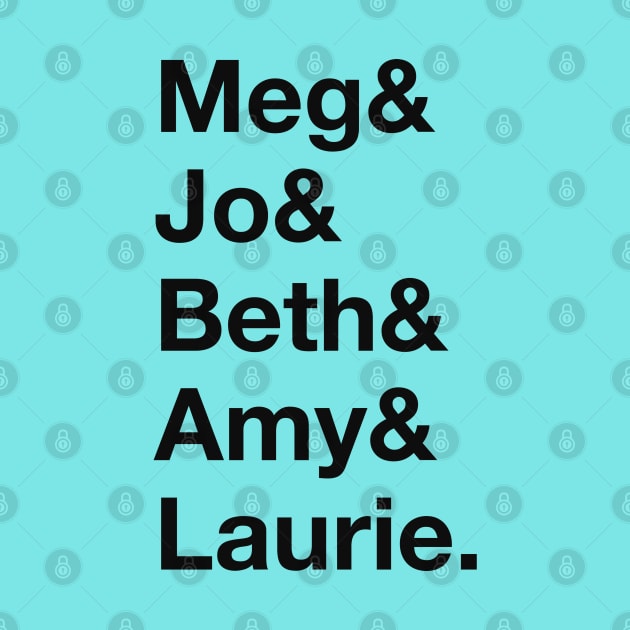 Little Women Jetset Name Art - Meg, Jo, Beth, Amy, Laurie - by KellyDesignco by KellyDesignCompany