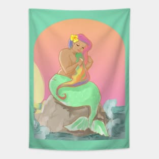 Rainbow Sherbet Mermaid Tapestry