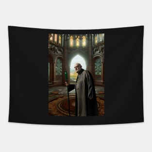 Aleister Crowley The Great Beast of Thelema in a Temple Digital Art Tapestry