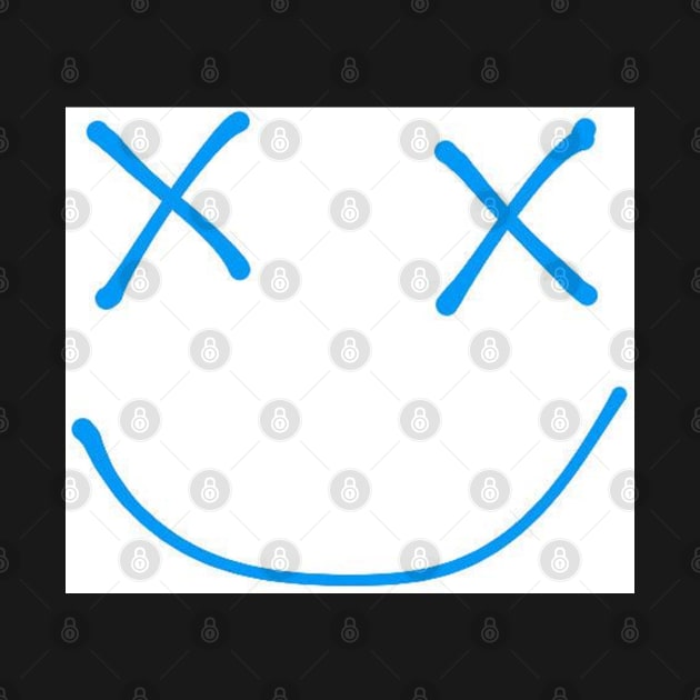 Blue smiley repeat pattern design by BlossomShop