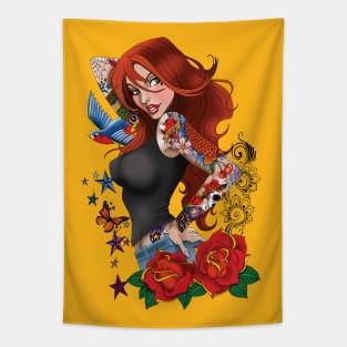 Tattoo Girl Tapestry