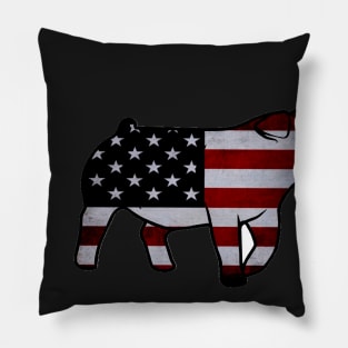 American Flag Pig Silhouette 1 - NOT FOR RESALE WITHOUT PERMISSION Pillow