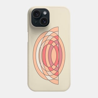 Peach Fuzz Minimal Ellipse Geometric Line Art Phone Case