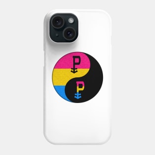 Pansexual Pride Yin and Yang Symbol in Pride Flag Colors Phone Case