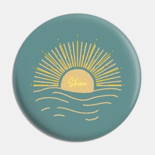 Sun Shine Drawing lines design Pin