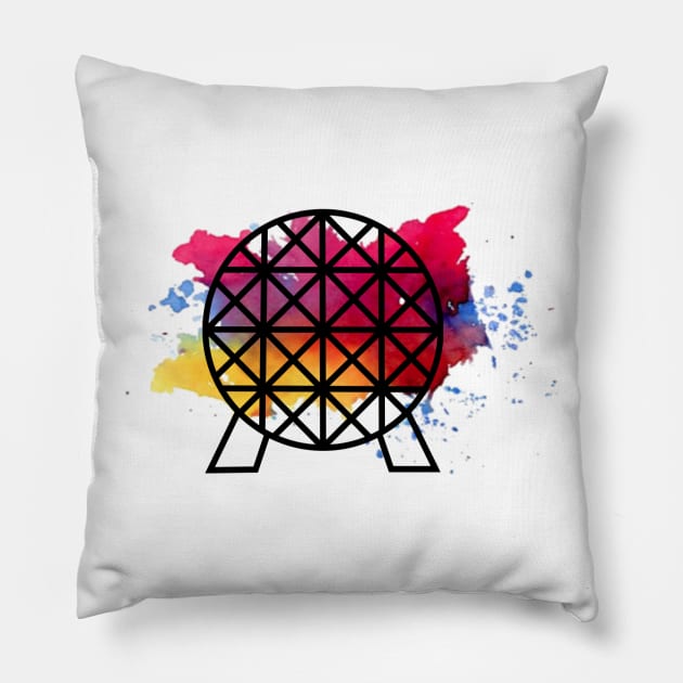 Spaceship Earth - Red Splatter Pillow by MickeysCloset
