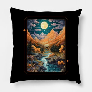 Harmonious Mountain Tapestry Color Pillow
