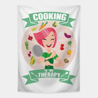 Cooking Is My Therapy Tapestry