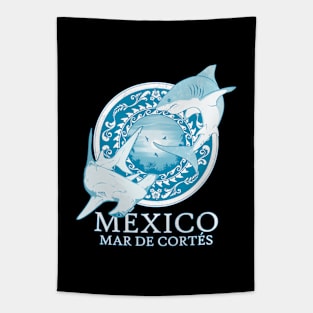 White Shark and Hammerhead Shark Mexico Sea of Cortez Tapestry