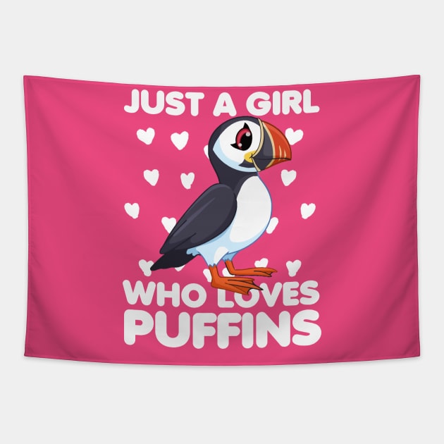 Just a Girl Who Loves Puffins Tapestry by Africanob