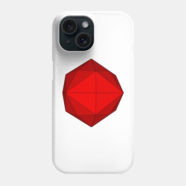 gmtrx red solid lawal disdyakis dodecahedron Phone Case by Seni Lawal