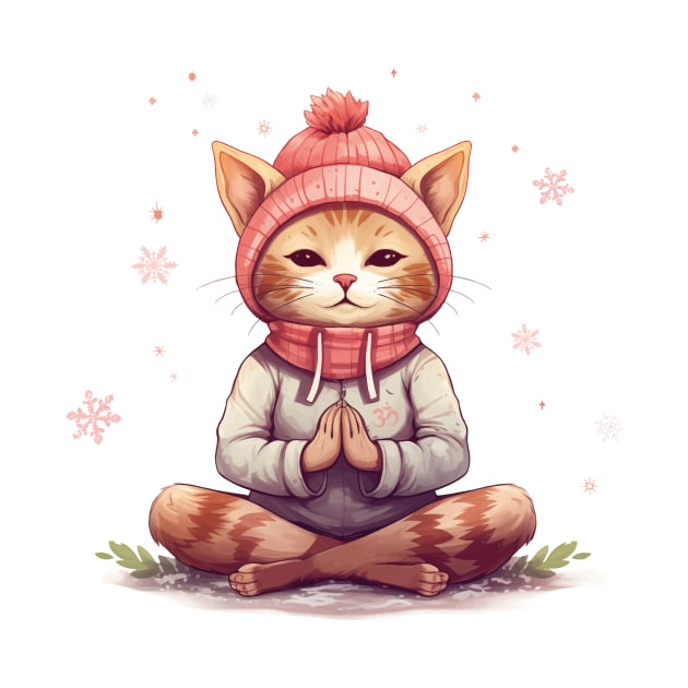 Yoga Meditation Christmas Cat I OM by ByMine