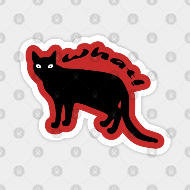 Cat What -  Black Cat Magnet by osaya