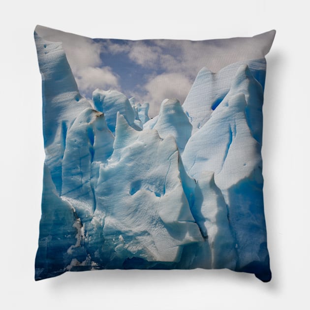 SCENERY 50 - Ice Glacier Arctic Snow Mountain Frost White Pillow by artvoria