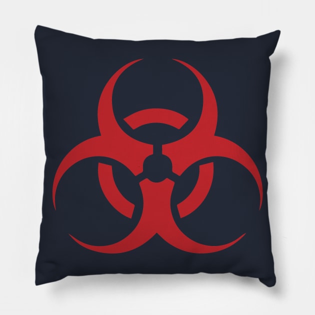 Red biohazard symbol Pillow by EvgeniiV