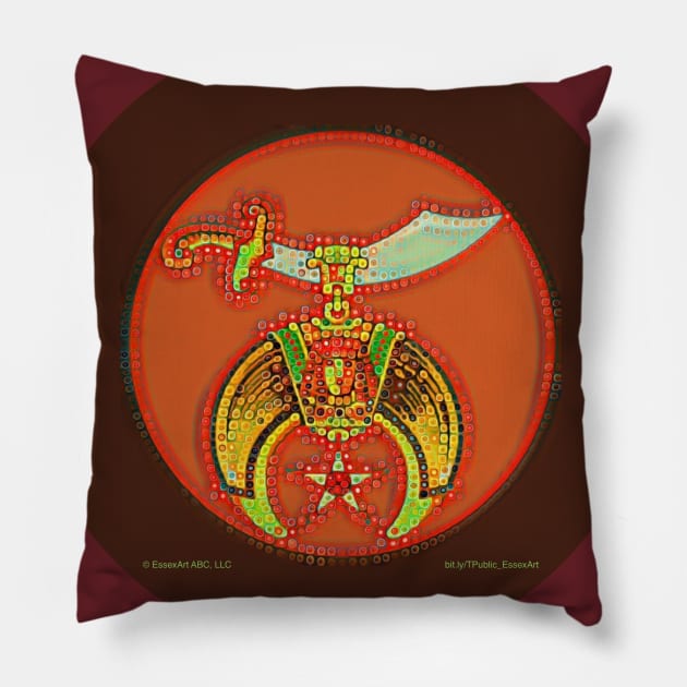 Shriner Red Bubble Design Pillow by EssexArt_ABC