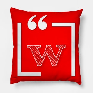 Letter W: Monogram Initial letter w Pillow