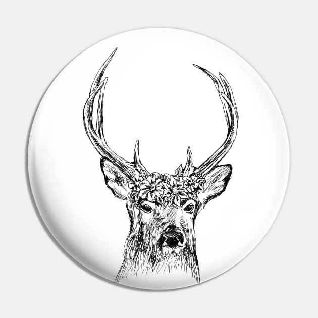 Deer Head Print Pin by rachelsfinelines