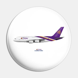 Illustration of Thai Airways Airbus A380 Pin