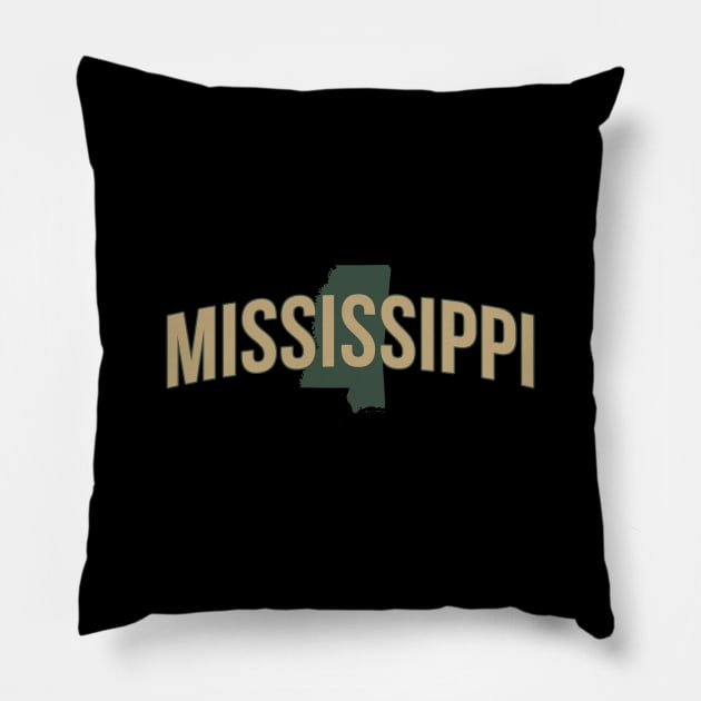 Mississippi State Map and Name Pillow by Novel_Designs