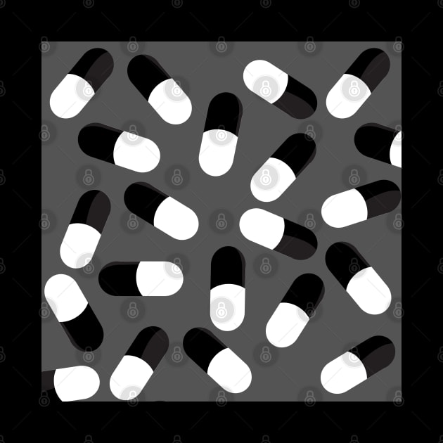 Pills Black and White by DesignIndex