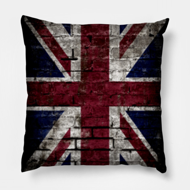 Distressed Uk Flag Punk Style Uk Flag Pillow Teepublic