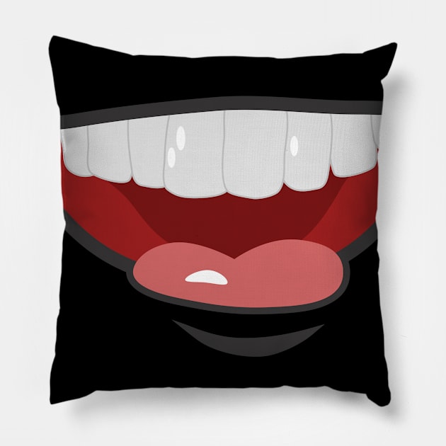 Cartoon Mouths Face Pillow by Designerabhijit