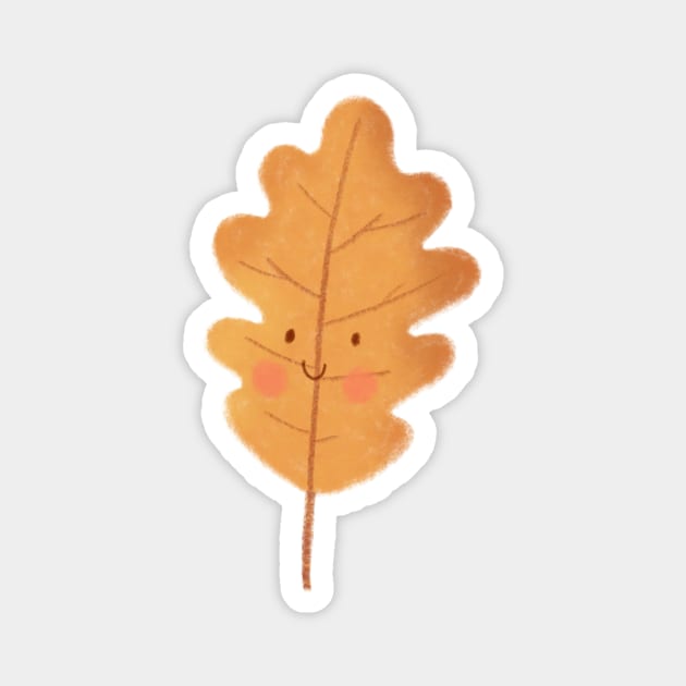 Happy Leaf Magnet by Gush Art Studio 1