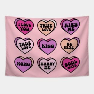 Valentine Candy Hearts Tapestry